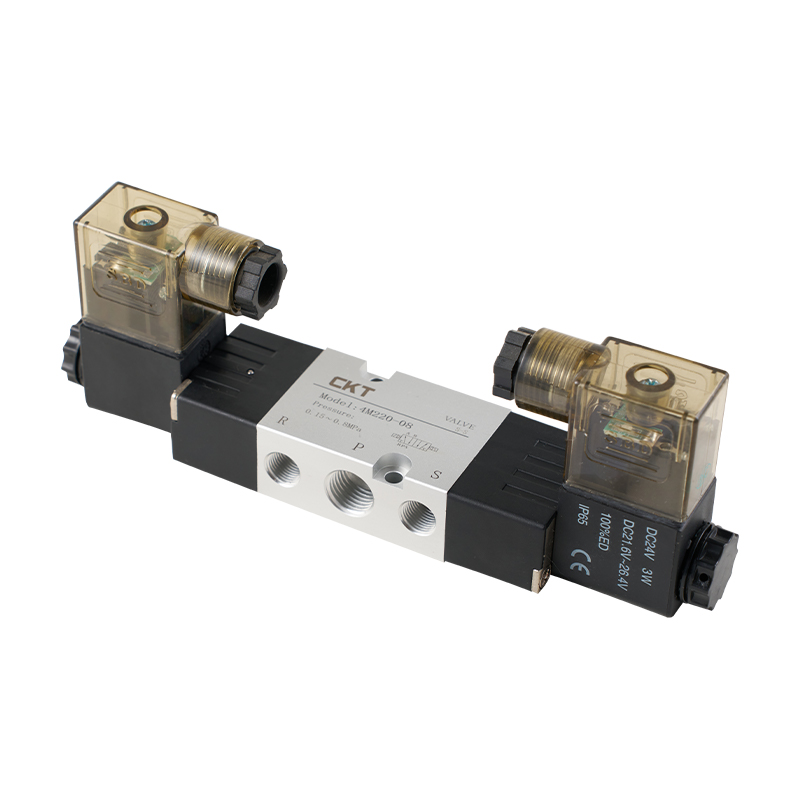 Válvula solenoide de 5 vías con panel lateral operada por piloto serie 4M