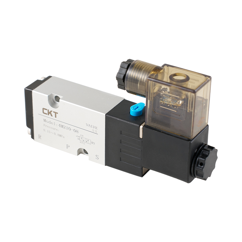 Válvula solenoide de 5 vías con panel lateral operada por piloto serie 4M